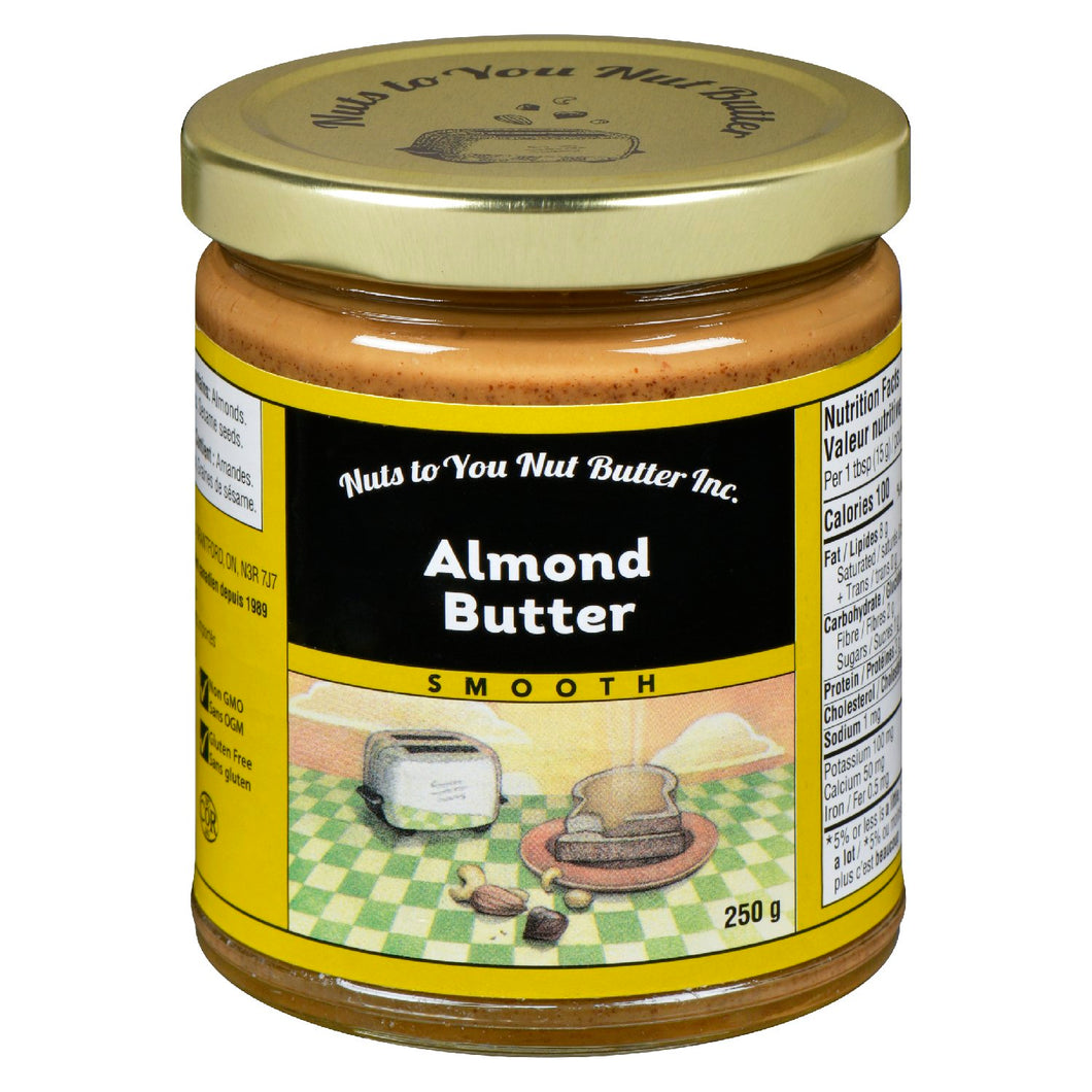 Nuts To You Nut Butter - Smooth Almond Butter, 250 G