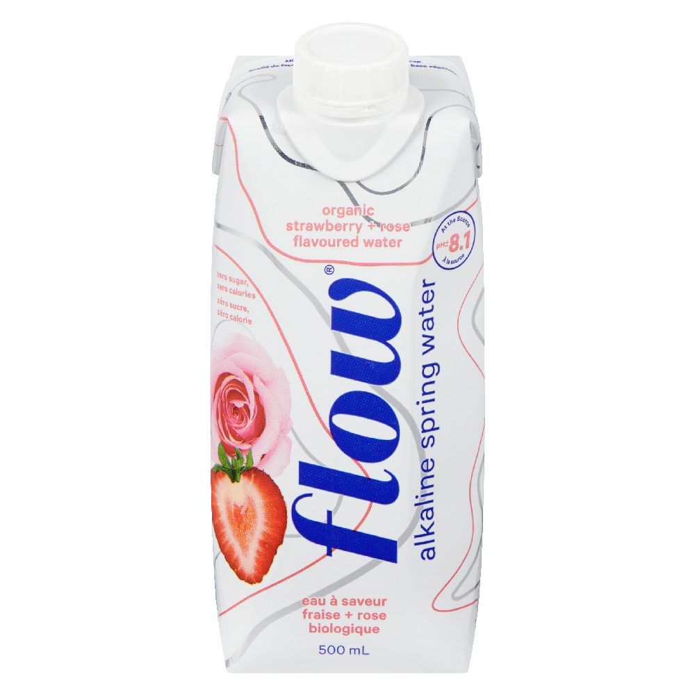 Flow Organic Alkaline Spring Water Strawberry Rose