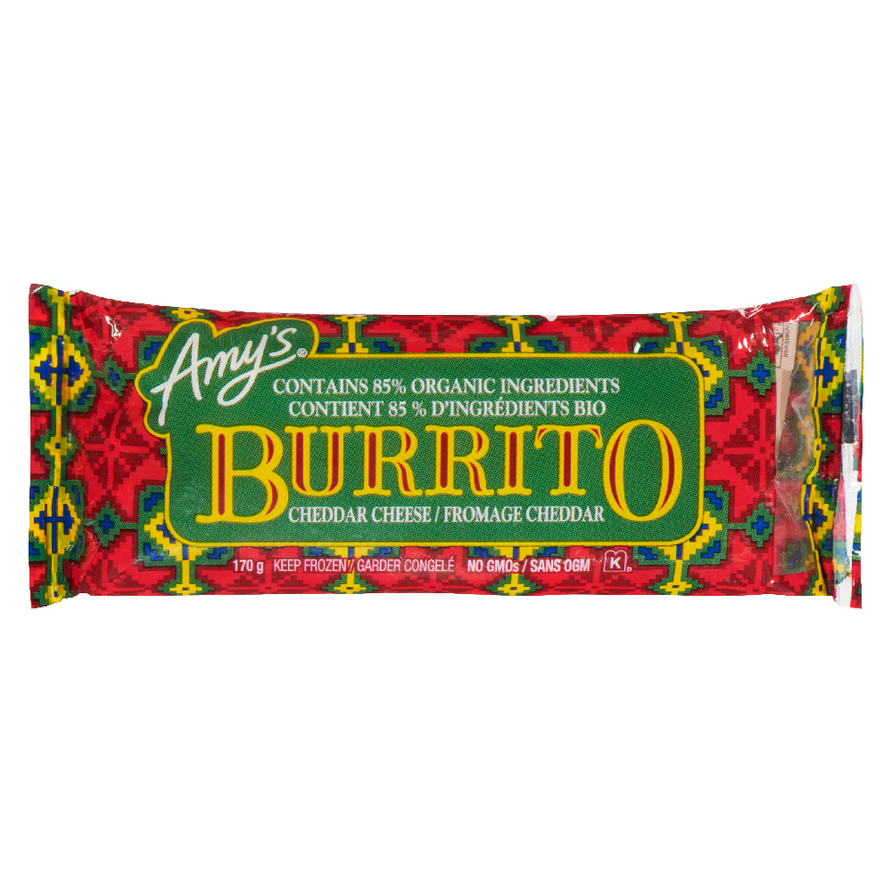 Amy's Kitchen Cheddar Cheese, Bean & Rice Burrito, 170 G