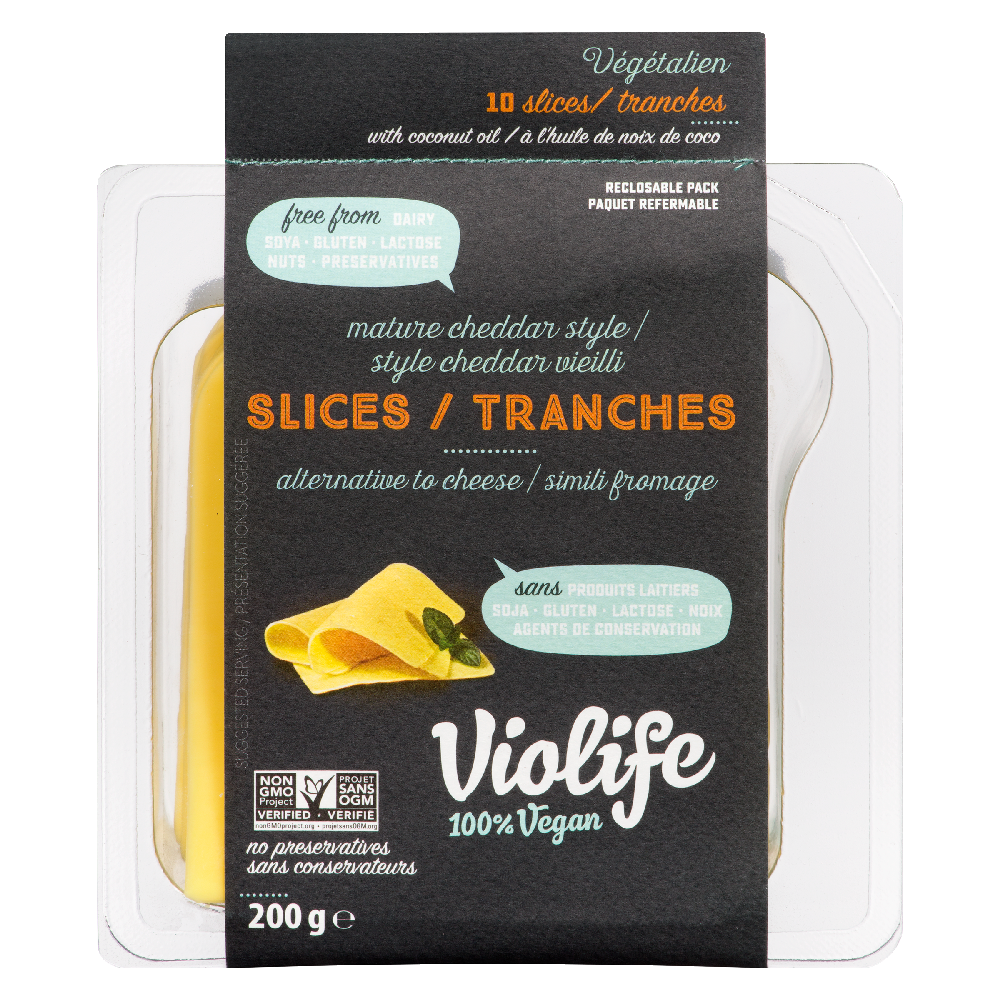 Violife Vegan Mature Cheddar Style Slices, 200 Gram