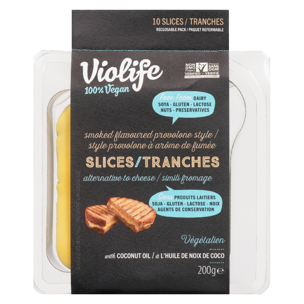 VioLife Smoked Provolone Style Vegan Cheese Slices, 200 Gram