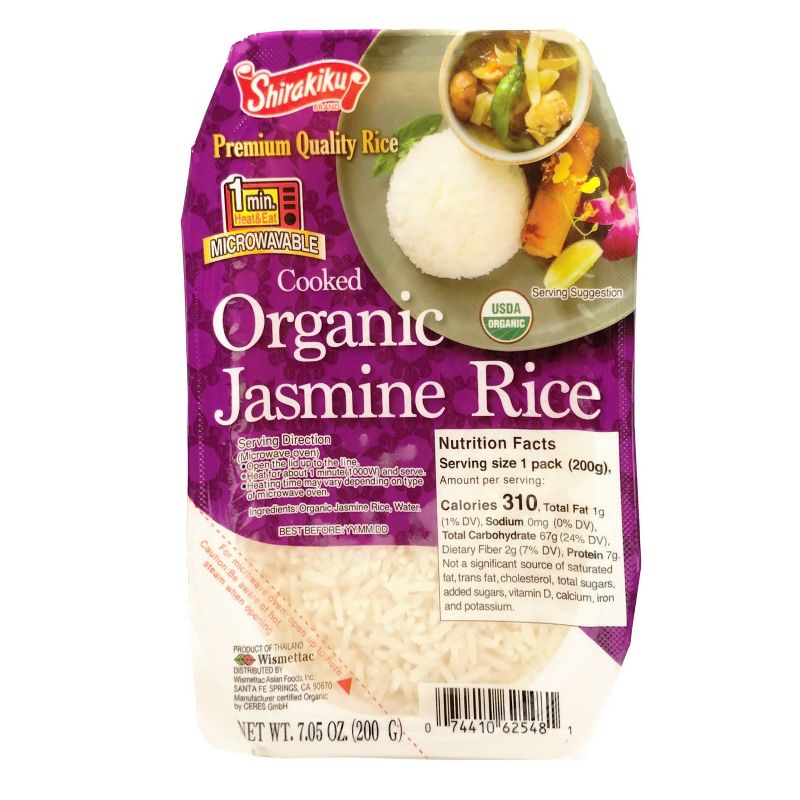 Shirakiku Organic Microwavable Jasmine Rice - 7.05oz