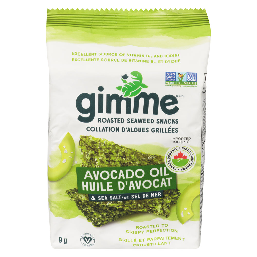 GimMe Organic Premium Roasted Seaweed Sea Salt & Avocado Oil 9 G 9g