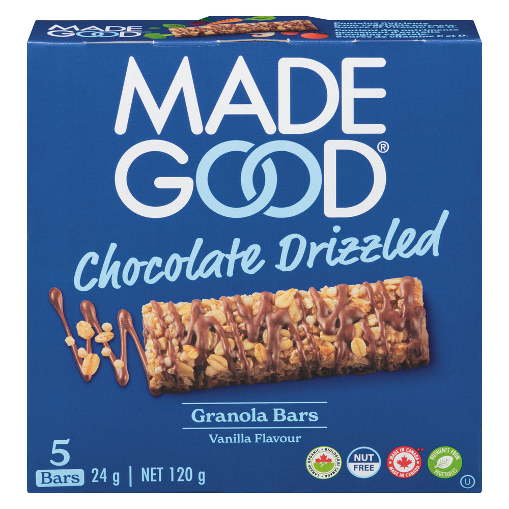 MadeGood Granola Bar Chocolate Drizzled Vanilla