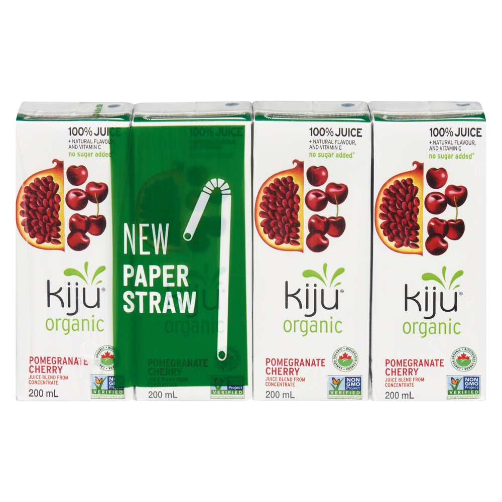Kiju 100% Juice Pomegranate Cherry Organic 4 X 200 Ml