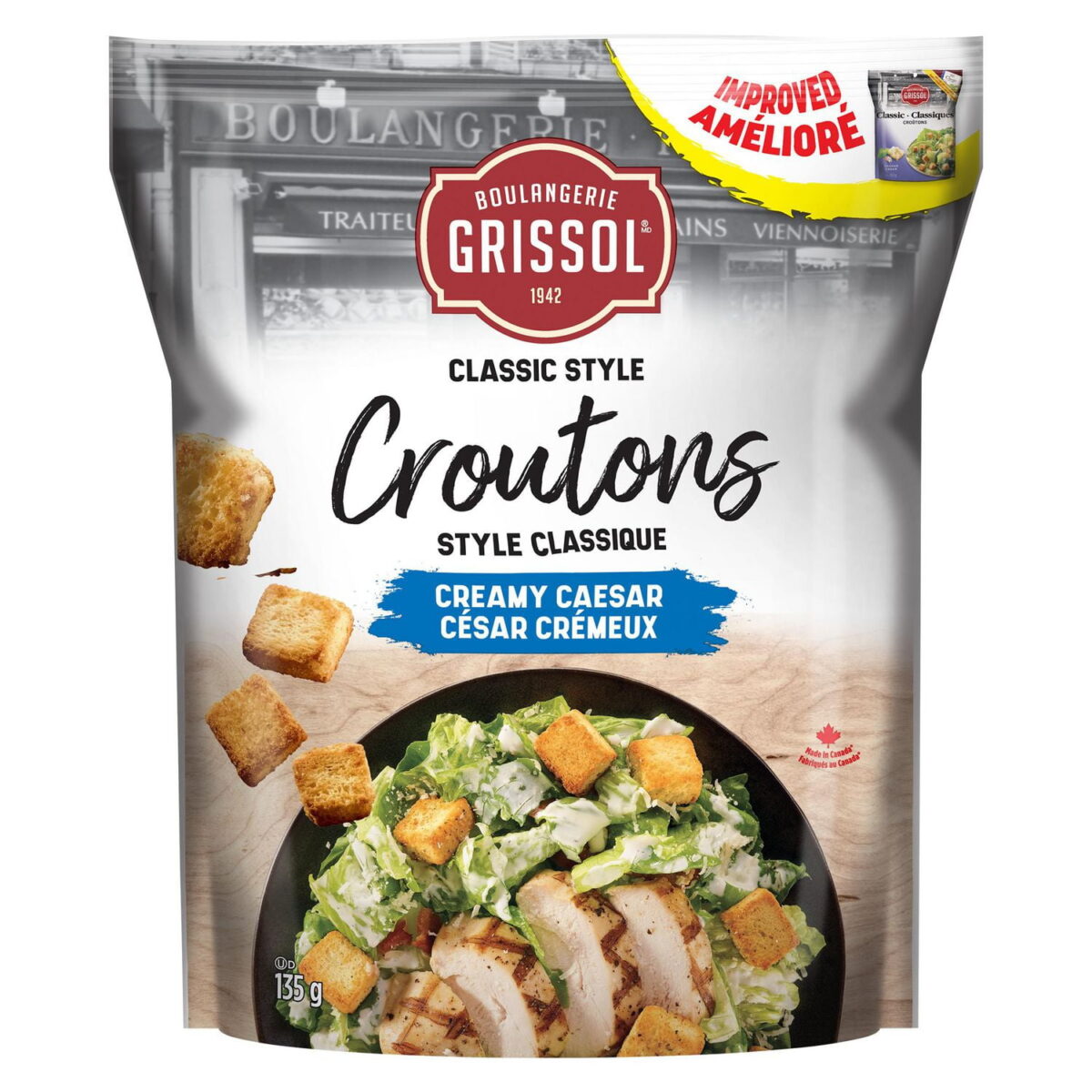 Boulangerie Grissol Classic Croutons, Creamy Caesar, 135 Gram