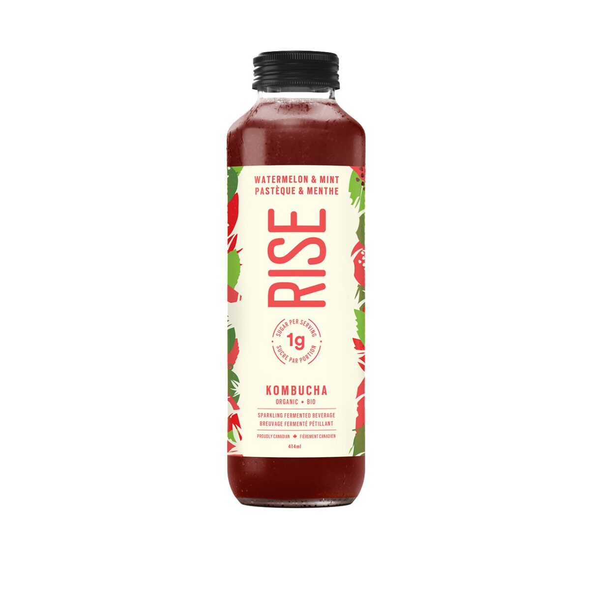 Rise Kombucha Organic 2g Sugar Watermelon & Mint