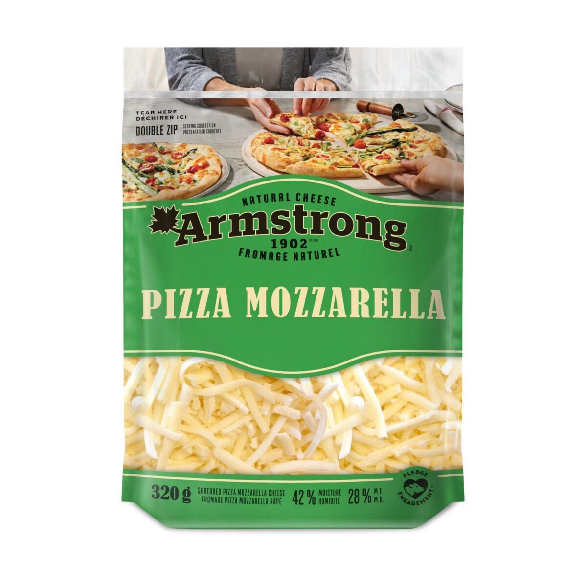 Armstrong Pizza Mozzarella Shredded Cheese, 320 Gram
