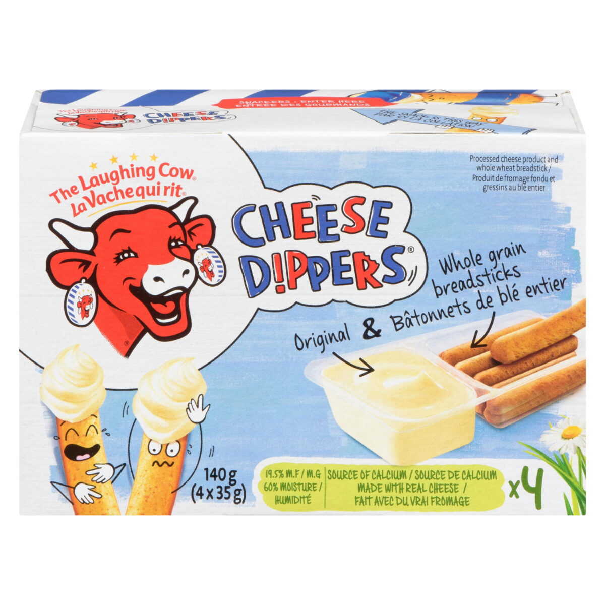 The Laughing Cow Cheese Dippers Snacks - Original, 4x35g Pack