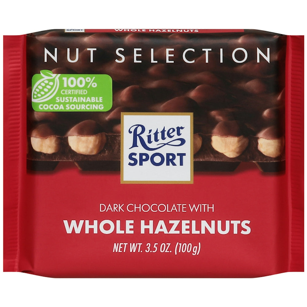 Ritter Sport Dark Chocolate & Whole Hazelnuts Bar