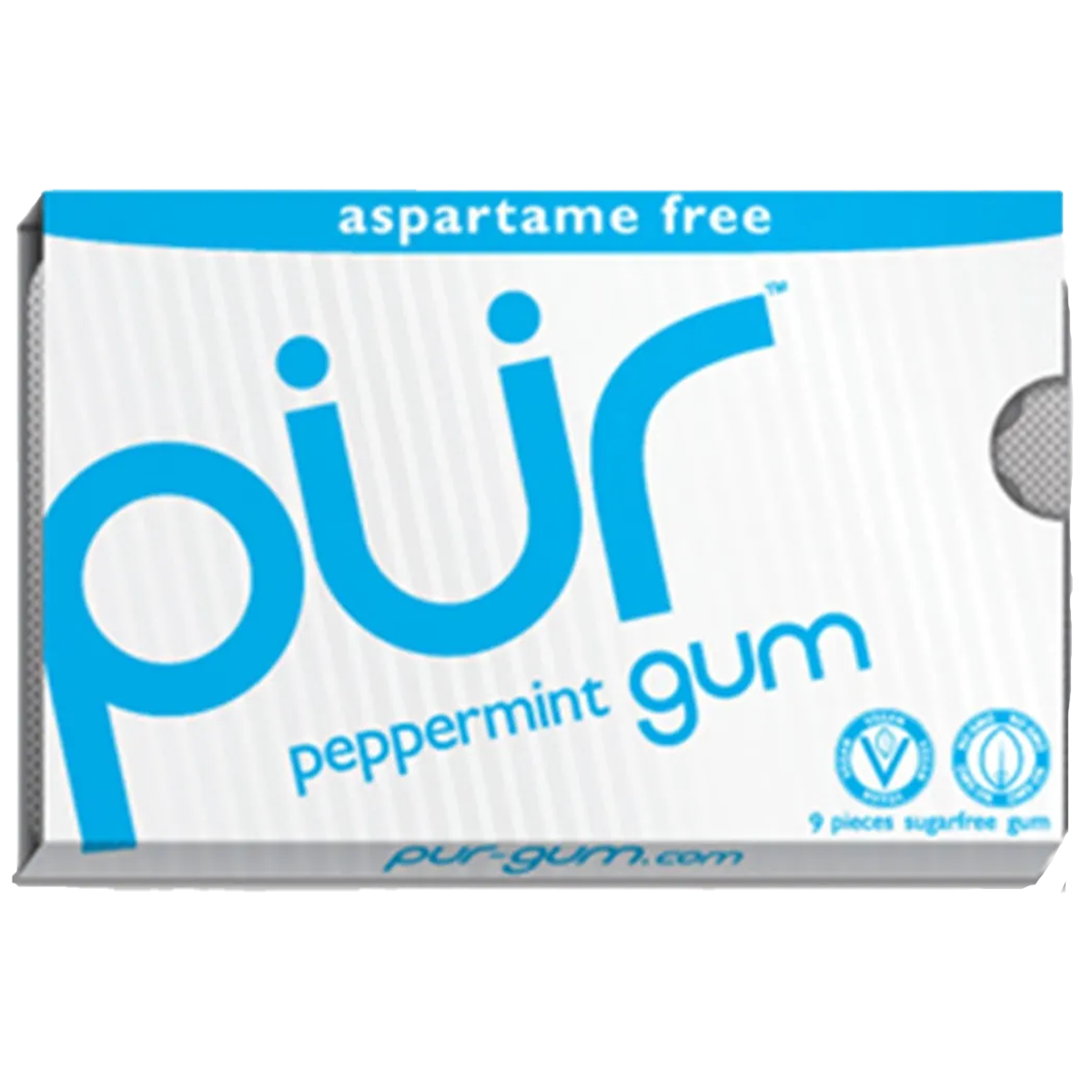 PUR GUM: Aspartame Free Gum Peppermint, 9 Pc