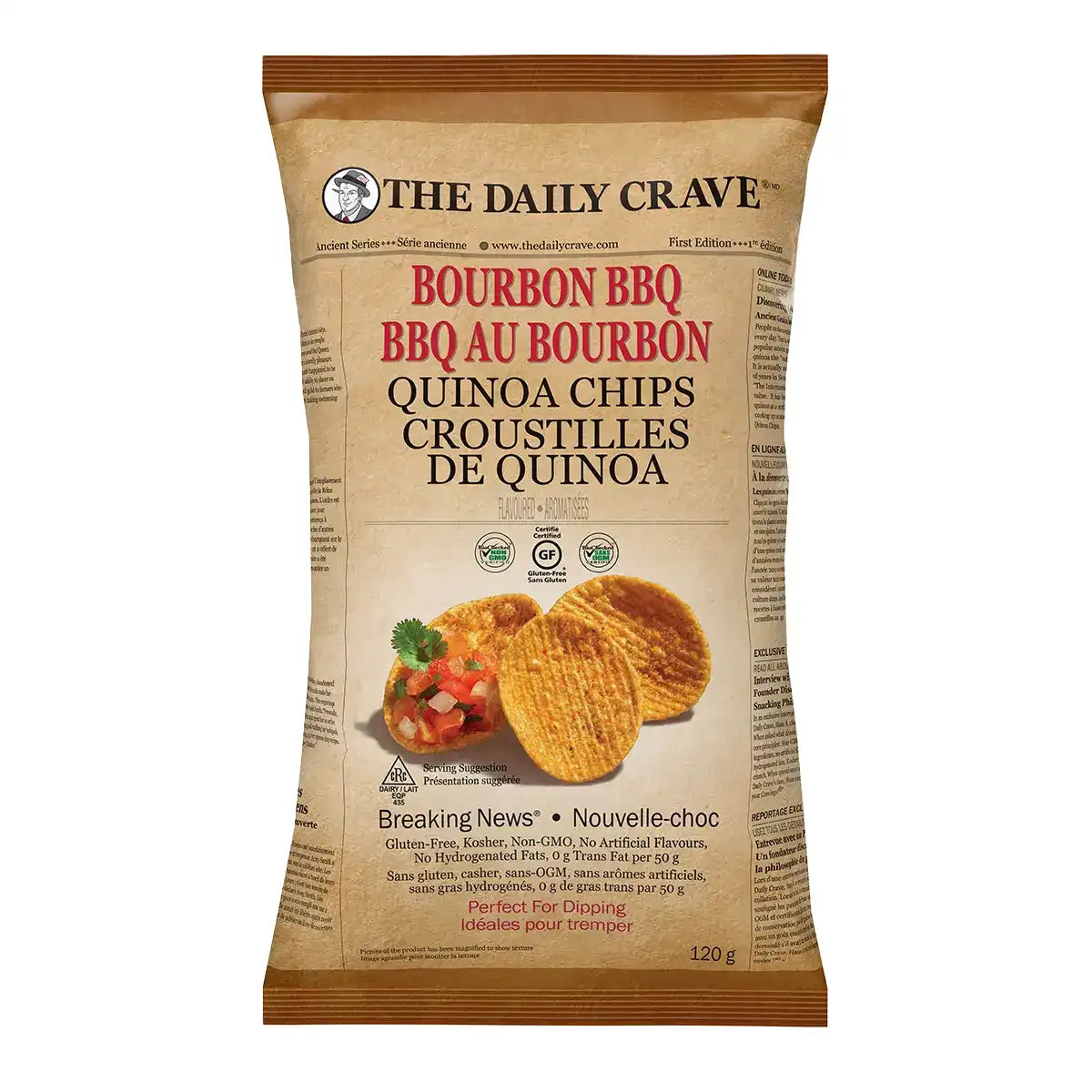 The Daily Crave Quinoa Chips Bourbon BBQ 120g