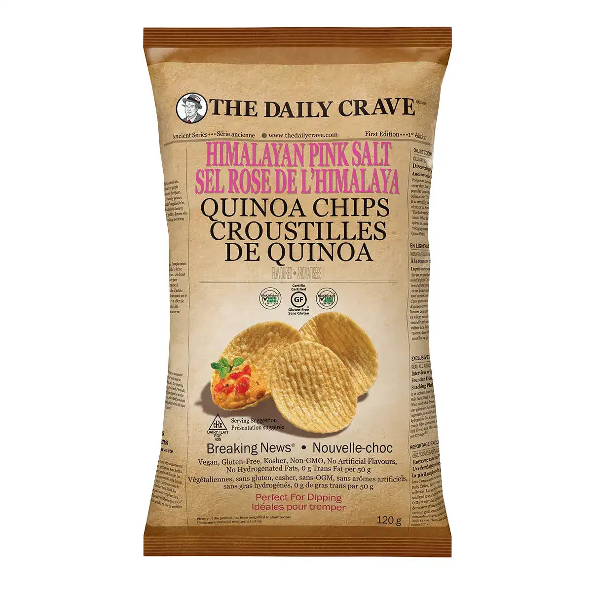 The Daily Crave Quinoa Chips Himalayan Pink Salt 120g