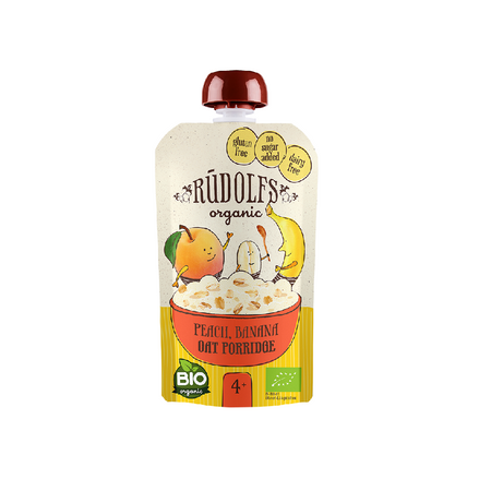 Rudolfs Oat Porridge Peach Banana Organic