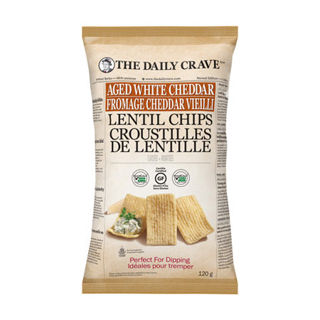 The Daily Crave Lentil Chips Aged White Cheddar