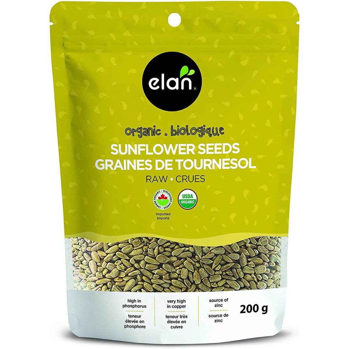 Elan Organic Raw Sunflower Seeds, 7.1 Oz