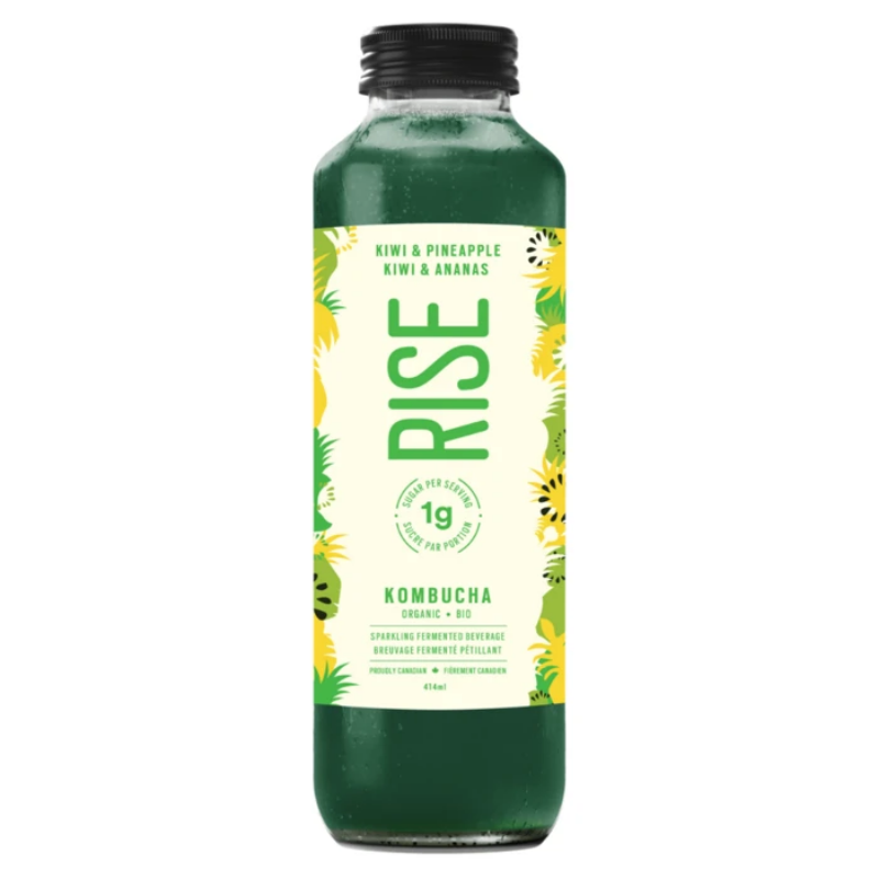 Rise Kombucha Low Sugar Kiwi & Pineapple, 414ml