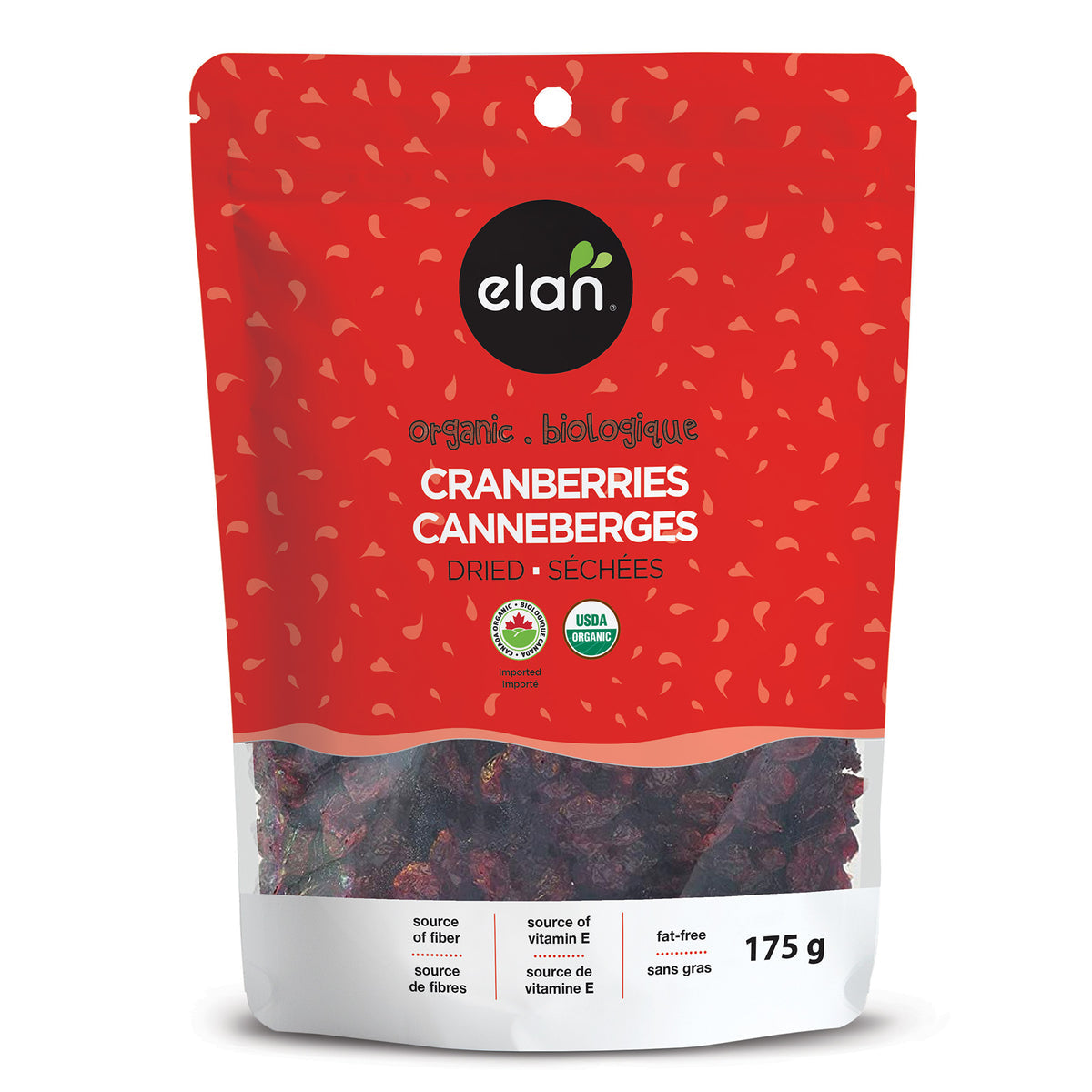 Elan Organic Cranberries Dried 175g