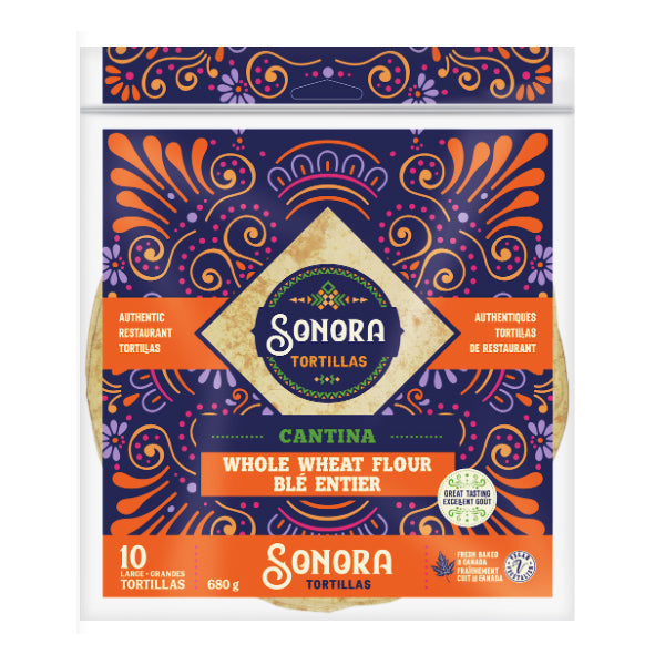 SonoraTortallas Flour Tortillas  Whole Wheat 10"