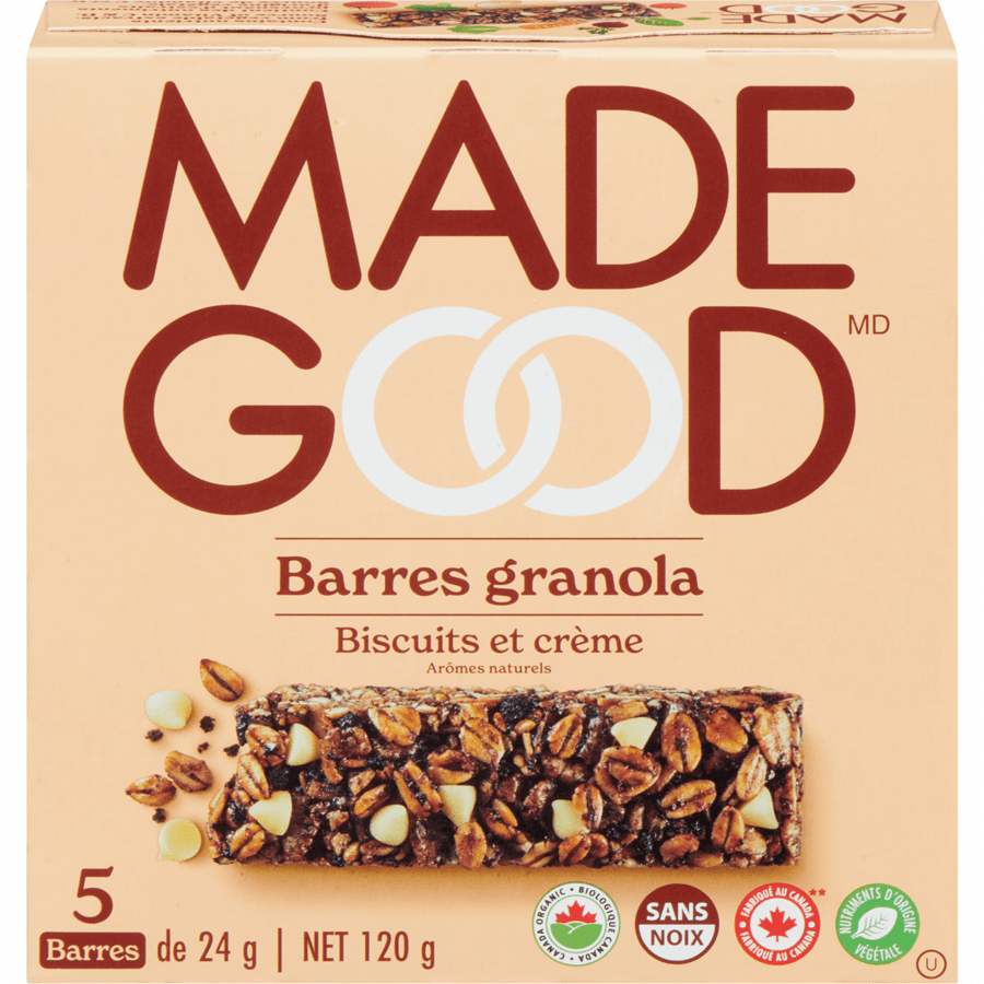 MadeGood Cookies & Cream Organic Granola Bars