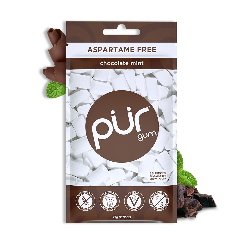Pur Gum Sugar Free - Chocolate Mint - Case Of 12 - 77 Gm