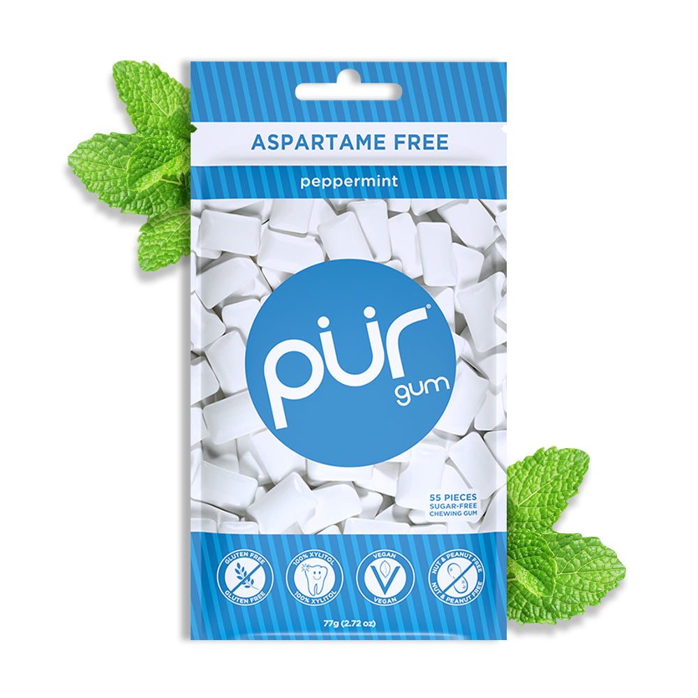 Pur Peppermint Aspartame Free Chewing Gum 55 Pieces