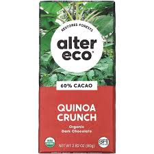 Alter Eco Organic Quinoa Crunch 60% Deep Dark Chocolate Bar 80G