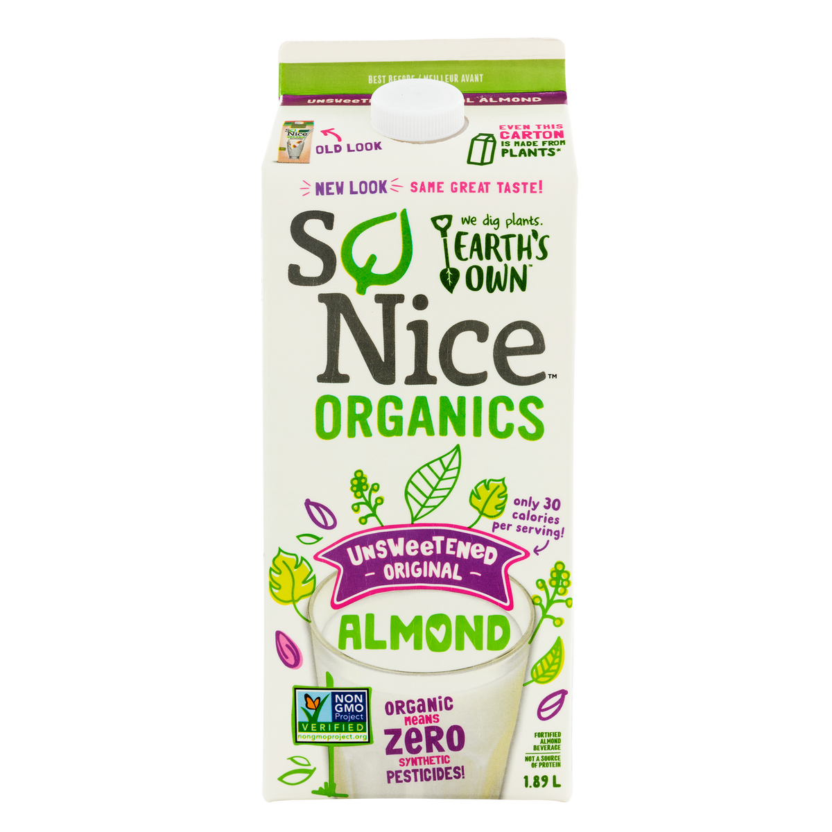 Earth's Own So Nice - Organic Fortified Almond Beverage - Unsweetened