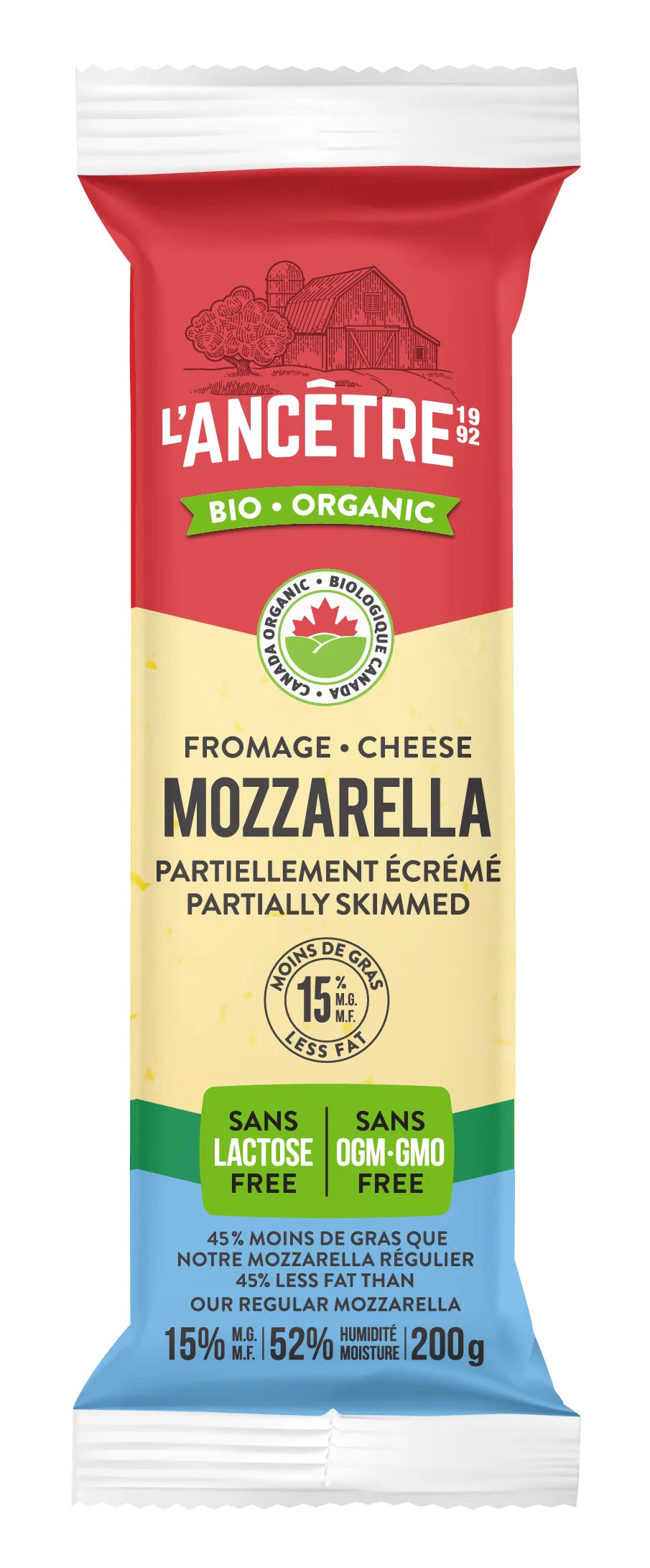 L'ancetre Organic Mozzarella Partially Skimmed Lactose Free