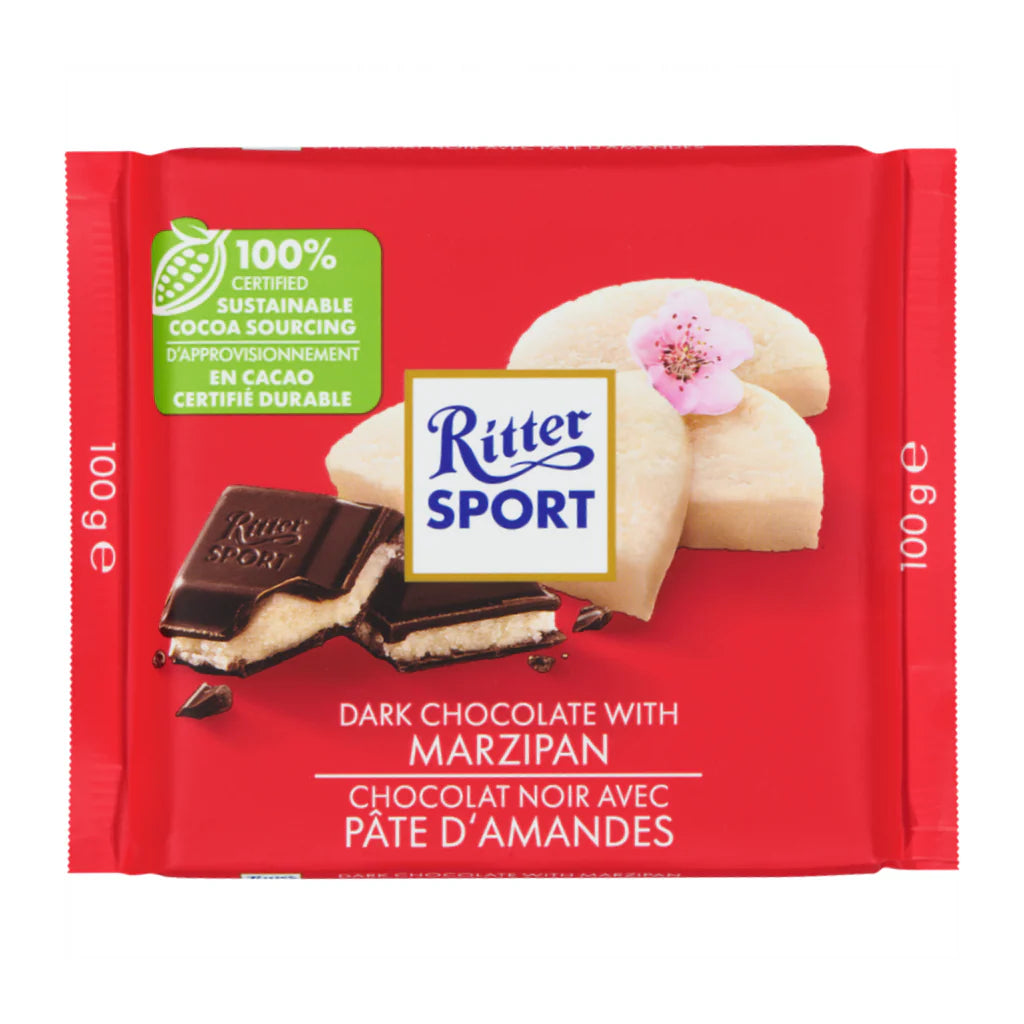 Ritter Sport Dark Chocolate Bar With Marzipan Filling, 3.5 Ounce