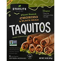 StarLite Cuisine Vegan Taquitos Chorizo And Black Bean Style