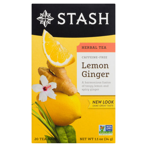 Stash Herbal Tea, Lemon Ginger, Caffeine Free, Bags